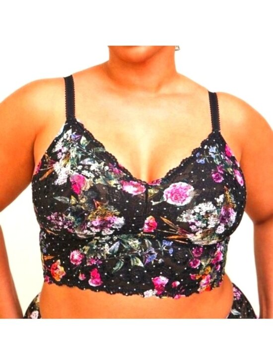 torrid Other - NEW Torrid 2 Floral Lace Bralette - Black and Pink 2x